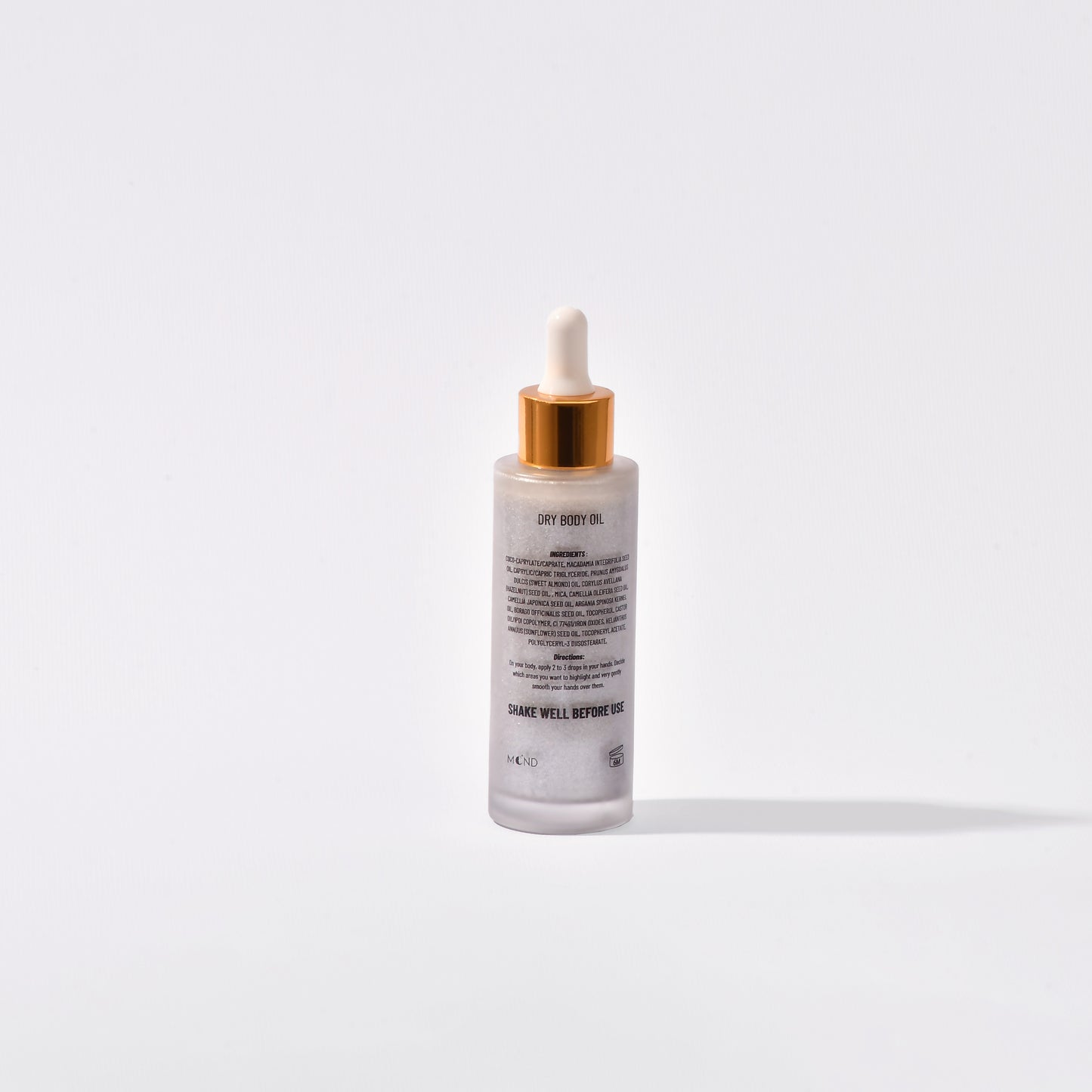 Holographic shimmering dry oil.